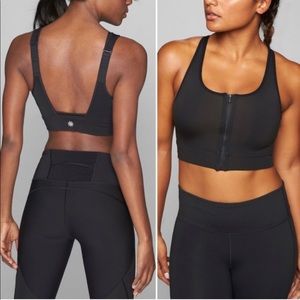 Athleta Front Zip Stealth Bra, Sz S Black
